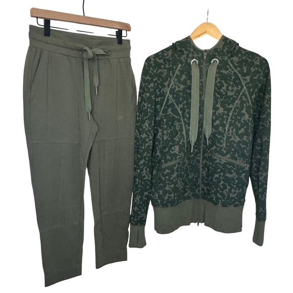 CAbi Pants - Cabi Womens Lounge Set Olive Green Hoodie and Jogger Pants 2 Piece Size XS & M